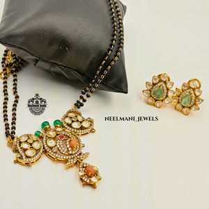 Colgante de Pavo Real Mangal Sutra, Joyería Coleccionable Cultural - Product Image 3