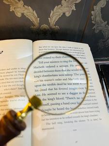 2.5 Inch Vintage Handheld <b>Magnifying</b> <b>Glass</b> with Unique Wooden Handle | Brass Frame Optical Magnifier - Product Image 2