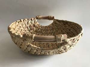 ถาดผักตบชวาทรงกลมพร้อมที่จับถาดเสิร์ฟสานด้วยมือตะกร้าเก็บของตกแต่งบ้านเป็นมิตรกับสิ่งแวดล้อมของตกแต่งบ้านตามธรรมชาติ - Product Image 2