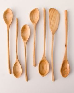 Ensemble d'ustensiles de cuisine en bois massif naturel Cuillères antiadhésives en bois pour la cuisson - Product Image 5