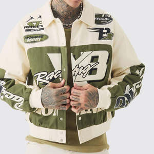 Veste de sport universitaire pour homme en laine 100% personnalisée, broderie en chenille de haute qualité, fermeture éclair sur le devant, style racing, coupe classique - Product Image 1