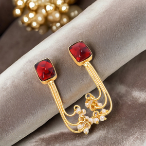 Pendientes colgantes de moda de diseñador, joyería chapada en oro de 14K hecha a mano, fabricante y exportador de estilos de moda únicos - Product Image 1