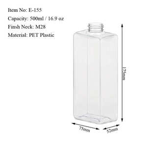 Bouteilles de lavage corporel, de shampoing et d'après-shampoing en plastique PET personnalisées de 500 ml (16,9 oz) avec corps plat et épaule plate, impression à l'écran - Product Image 3