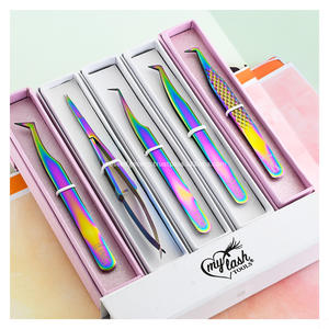 Nuevo Modelo de Pinzas de Volumen con Punta de Fibra para Extensiones de Pestañas, Tijeras para Dar Forma y Recortar Pestañas, Kit de Extensiones al por Mayor - Product Image 1