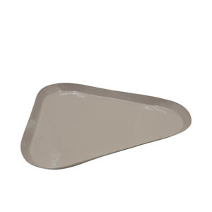 Plateau décoratif en fer à 3 coins couleur argile brillante pour ustensiles de cuisine vaisselle plateau de table fait à la main - Product Image 4