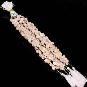 Cuentas de corazón de piedra lunar de cuarzo recubierto, cuentas de piedras preciosas lisas de piedra lunar recubiertas de cuarzo para la fabricación de joyas - Product Image 4