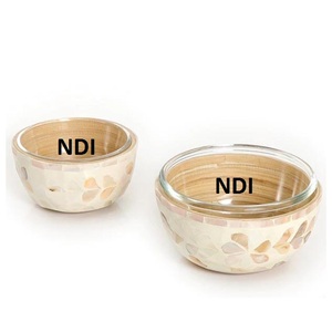 Bol à fruits de finition en incrustation d'os décoration de la maison dessus de table décoratif fabriqué à la main grande capacité bol en laiton de service de nourriture et de fruits - Product Image 1