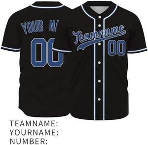 Camisas con botones y logotipo personalizable de estilo Hip Hop para hombres y mujeres, nueva camiseta de béisbol Lisa para jugadores de softbol, estampado transpirable - Product Image 1