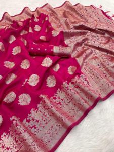 ชุดส่าหรีผ้าไหมสไตล์อินเดียสำหรับสตรีชุดแฟนซีชุดปาร์ตี้งานแต่งงานเทศกาลปาร์ตี้แฟนซี - Product Image 5