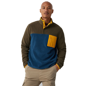 Sudadera de cuello alto con botones a presión para hombre, ropa de invierno cómoda y cálida, personalizada, de tela, alta calidad, precio bajo - Product Image 3