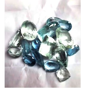 16 piezas de Aguamarina natural 10mm a 17mm faceta rectangular de pera ovalada 75 Cts lote Iroc ventas corte de piedras preciosas de alta calidad US $129 - Product Image 2