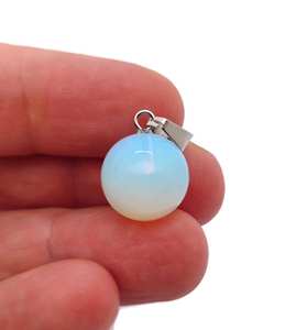 Opalite bola de cristal colgante bola encanto con latón cristal redondo bola colgante joyería hacer curación cristal 925 plata esterlina - Product Image 1