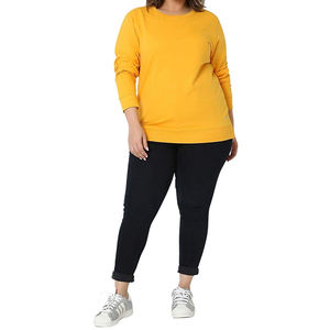 Venta al por mayor de sudaderas de peso pesado por encargo de las mujeres Plain 100% Cotton Fleece color sólido de cuello redondo sudaderas para las mujeres - Product Image 6