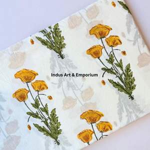 Tissu en coton imprimé à la main, 60x60, tissu de course, imprimé traditionnel jaipuri, tissu en coton - Product Image 4