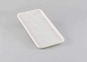 Bandeja de mármol rectangular natural con mango de metal dorado para utensilios de cocina, decoración de mesa, mármol blanco personalizado, bajo costo - Product Image 6