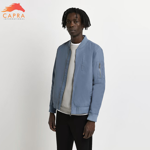 Wholesale Men's Low-<b>Weight</b> Nylon Bomber Jacket with Custom Logo Waterproof and Trending Long Coat <b>Stand</b> Collar Thin Thickness - Product Image 3