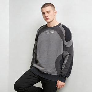 Sudadera con Capucha para Hombre, Moderna, Gris y Negra, de Tela Suave, con Bloques de Color, Estampado de Letras Personalizado, Corte Regular, Estilo Casual Urbano, para Invierno - Product Image 5