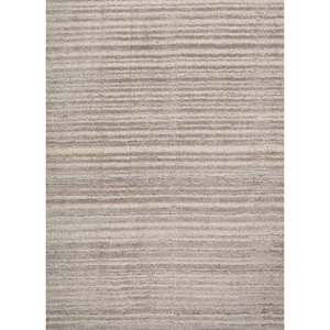 พรมทอมือลายทางสีเทาและดำ ทำจากขนสัตว์และไหมไผ่ สำหรับใช้ในบ้าน-HWJ-01 - Product Image 3