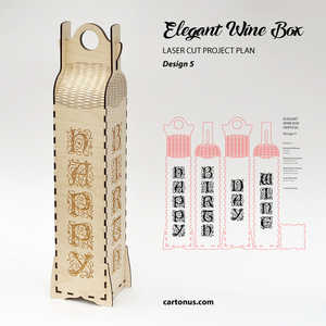 Elegante Caja para Vino con Diseño Láser Hecho a Mano - Product Image 1