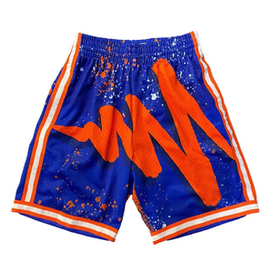 กางเกงขาสั้นตาข่ายสำหรับออกกำลังกายเล่นบาสเก็ตบอลมีกระเป๋าปักลายเรียบเรียบ - Product Image 5