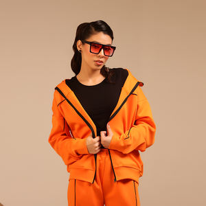 Conjunto Deportivo Casual de Dos Piezas para Mujer, Top Deportivo de Manga Larga con Cierre y Pantalones Largos, Alta Calidad OEM, Venta al Por Mayor, 2026 - Product Image 1