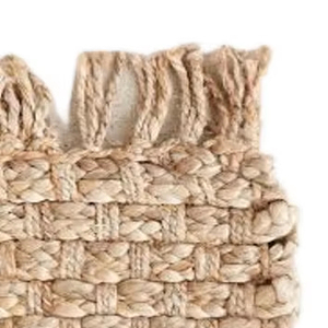 Handwoven đay tự nhiên khu vực thảm với kết cấu bện & <span class=keywords><strong>Fringe</strong></span> - Eco-Friendly trang trại & Bohemian trang trí - Product Image 1