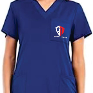 Camicia da donna con scollo a V <span class=keywords><strong>blu</strong></span> di alta qualità e Set di pantaloni con coulisse uniforme estiva da ospedale realizzata in Spandex - Product Image 1