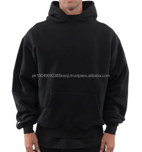 เสื้อฮู้ดดี้สตรีทแวร์ผ้าฝ้ายคุณภาพสูง 100% แบบสองชั้น สไตล์กล่อง  ผ้าเฟรนช์เทอร์รี่  ทรงโอเวอร์ไซส์  ผลิตตามสั่ง สำหรับผู้ชาย จากประเทศปากีสถาน - Product Image 4