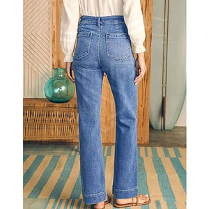 Active Wear Femmes Large Jeans Pantalon Running Femmes Large Jeans Pantalon Top Vente Femmes Personnalisé - Product Image 3