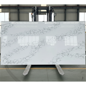 Nhà máy tùy chỉnh calacatta tĩnh mạch màu xám trắng đá cẩm thạch nhìn Đá Nhân Tạo phiến thạch anh Countertop cho nhà bếp phòng tắm Vanity đầu - Product Image 6