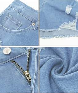 Fashionable <b>Women</b> Denim <b>Shorts</b> High Waist Breathable Ripped Design <b>Women</b> Denim <b>Shorts</b> with Custom Stone Wash Effortless Style - Product Image 6