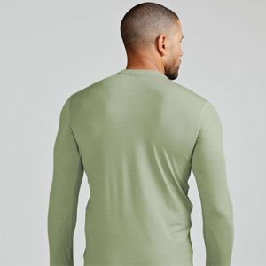 Outdoor Merino Wool Long Sleeve <b>Shirt</b> for Men - Durable and Ultra-Fine, Ideal for <b>Hiking</b>, Camping, and Travel - Product Image 3