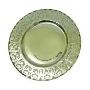 Assiette de présentation décorative ronde argenterie assiette de table vintage sous l'assiette pour la maison hôtel vaisselle décorative sous l'assiette - Product Image 6