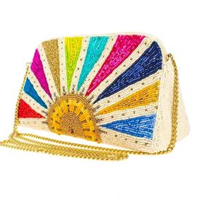 2025 tendencia colorida semilla cuentas fiesta embrague bordado bolso estilo bohemio bordado con cuentas embrague para mujer - Product Image 4