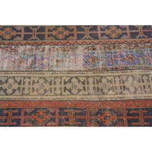 Classic Traditional <b>Brown</b> Beige 2,8 X 8,7 ft <b>Wool</b> Rug Vintage Turkish Style Patchwork Rectangle Latex Backing 10mm Bedside Rug - Product Image 5