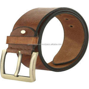 Cinturón informal de cuero a la moda para hombre de diseñador pintado a mano marrón tostado más vendido, cinturones y accesorios de cuero hechos a medida, precio bajo - Product Image 6