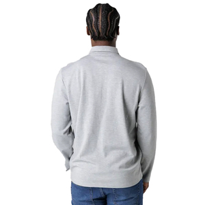 Camiseta de Manga Larga con Cierre de Cremallera para Hombre, Cuello Elegante, Felpa Sólida, 100% Algodón, Transpirable, Secado Rápido, Informal, para Actividades al Aire Libre, Multicolor - Product Image 2