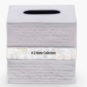 Pas cher prix bureau métal acier inoxydable nacre boîte à mouchoirs de haute qualité Restaurant café décor décoration de Table - Product Image 4