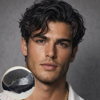 Système capillaire pour hommes Q6 en dentelle avec PU, coiffure pré-coupée, perruque à fermeture frontale en dentelle d'apparence naturelle, toupet pour homme souffrant de perte de cheveux