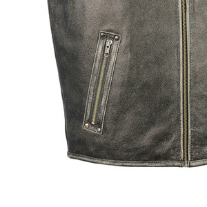 Chaleco de cuero vintage hecho a mano para hombre chaqueta sin mangas de estilo occidental con opciones de marca personalizadas - Product Image 4