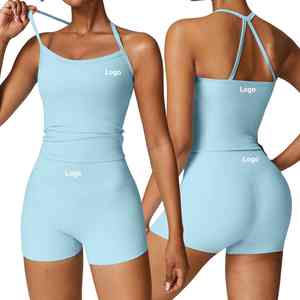 Ensemble de vêtements de sport deux pièces pour femmes débardeur et legging pour le fitness vêtements d'entraînement personnalisés OEM pour femmes Yoga Se - Product Image 4