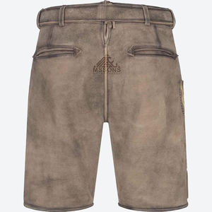 กางเกงขาสั้นสไตล์บาวาเรียแท้สำหรับผู้ชายเสื้อผ้าปักลายหนังแพะสไตล์เยอรมัน Oktoberfest - Product Image 3