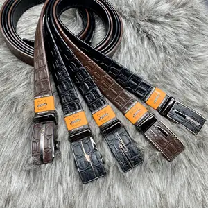 Rolled cowhide belt 100% cow leather Premium Automatic Buckle Rolled Cowhide Men's Belts wholesale