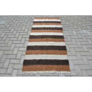 Tapis Moderne Marron Beige 2,8X6,2 pieds Grand Rectangle Classique Vintage Style Turc Laine Polyester Patchwork Motif Latex - Product Image 1