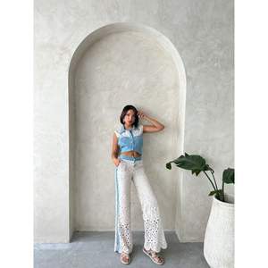 Women's <b>Sequined</b> Denim <b>Jacket</b> with Elegant Lace Details - Product Image 6