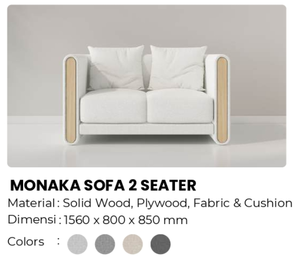 Sofá minimalista de dos plazas con tapicería de tela y brazos de madera para sala de estar - Product Image 6
