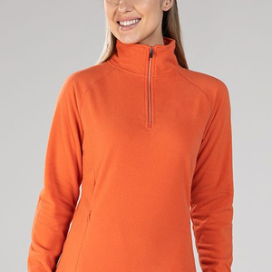 Vêtements pour femmes Top Meath à demi-fermeture éclair avec poches avant Nouvelle arrivée T-shirt à manches longues à demi-fermeture éclair personnalisé - Product Image 6