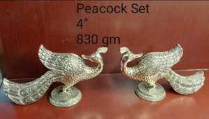 งานฝีมือโลหะชุดตกแต่งนกยูงทองเหลืองแบบดั้งเดิมที่สง่างาม - Product Image 2