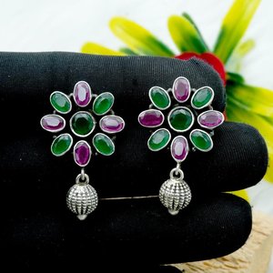 ต่างหูเงินแท้หลากสี925ออกแบบลายดอกไม้ธรรมชาติพร้อมเครื่องประดับเพชรครบรอบของขวัญ - Product Image 4