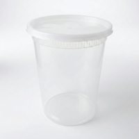 3H 32oz Transparent PP # 5 contenants alimentaires avec couvercles (480/Pic Case) – Compatibles congélateur/micro-ondes, sans BPA, empilables, étanches, pour organiser les restes